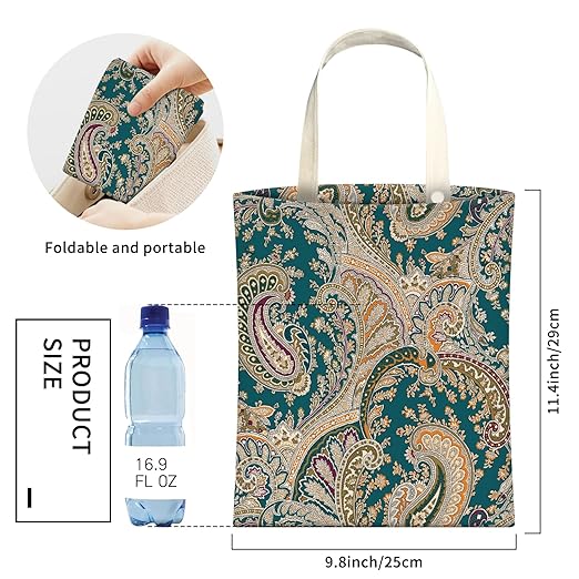 Cute Car Trash Can, Hanging Canvas Car Back Seat Organizer and Storage Bag, Funny Car Trash Bag For Travelling, Outdoor Luxury Boho Paisley Flower