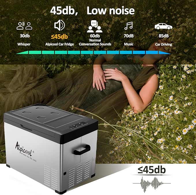 Alpicool C40 Portable Car Freezer, 12 Volt Refrigerator, 38 Quart(35.7 Liter) Fast Cooling 12V Car Fridge, Car Cooler for RV, Truck, Camping, Outdoor -12/24V DC and 100-240V AC