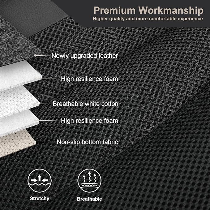 GIANT PANDA Front Seat Cover for Nissan, 3D Air Mesh Car Seat Covers Custom Fit Nissan Rogue Altima Sentra Versa Kicks Frontier Murano Pathfinder Maxima (Black 2-Pack)