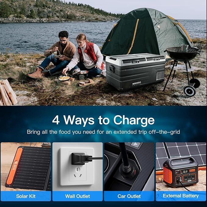 BODEGACOOLER 12 Volt Car Refrigerator, RV Car Fridge Dual Zone APP Control, Portable Freezer 95 Quart(90L) -4℉-68℉ RV Electric Compressor Cooler 12/24V DC and 100-240V AC for Outdoor,Camping,Travel