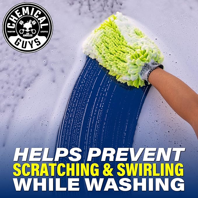 Chemical Guys Foam Blaster 6 Foam Car Wash Gun and Chenille Premium Scratch-Free Microfiber Wash Mitt, Lime Green - (Car Wash Foamer Connects to Any Garden Hose) EQP365 (2 Items)