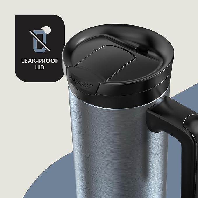 Contigo Superior 2.0 Stainless Steel Travel Mug with Handle Leak-Proof Lid Double-Wall Insulation for Hot & Cold Beverages, 20oz ,Dark Ice, Ideal for Commuting and Travel