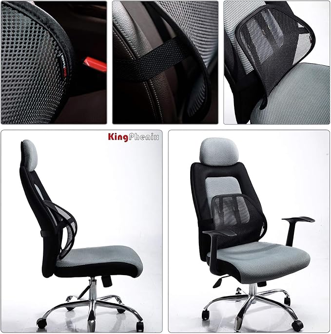 kingphenix Lumbar Support (2 Pack) with Breathable Mesh, Suit for Car, Office Chair