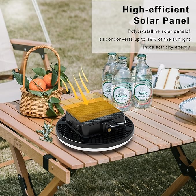 16500mAh 60W Rechargeable Solar Camping Light 3000LM 2700/4000/6500K LED Camping Lantern Portable Waterproof Tent Light Solar Power Failure for Christmas Day Gift (Remote)