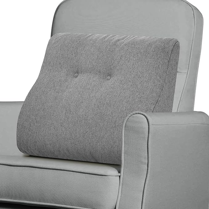 baibu Lumbar Support Pillow for Recliner, Large Memory Foam Dual-Layer Patent Design Back Support Cushion for Sofa & Gaming Chair, Ergonomic Lumbar Pillow with Machine Washable Cover, Dark Grey, 1P