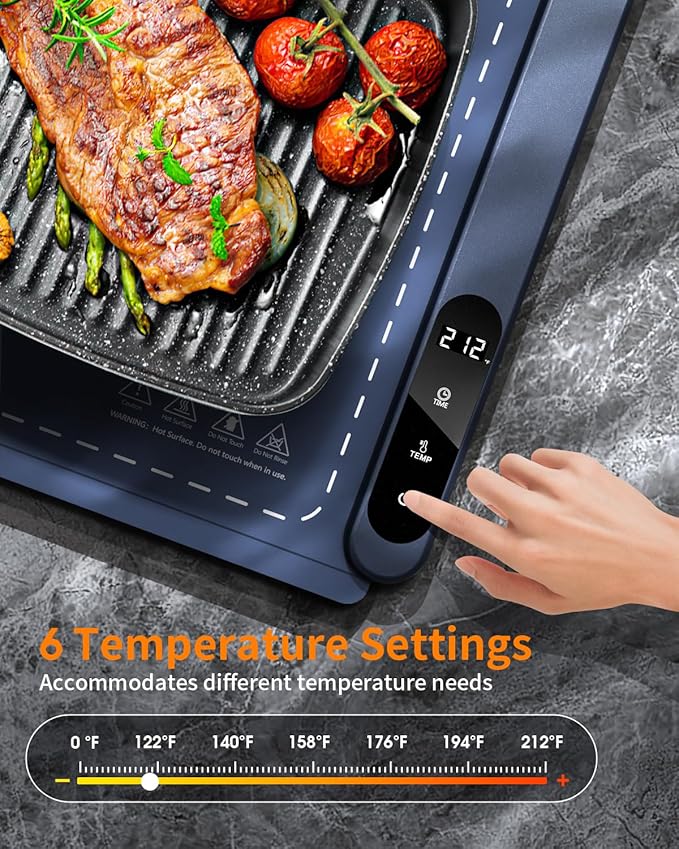 Extra Large Food Warming Mat, 36"x16" Electric Warming Tray with 6 Level Temperature Settings & 6 Hours Timer, Graphene Full Surface Rapid Heating, Roll Up Food Warmers for Parties, Gatherings