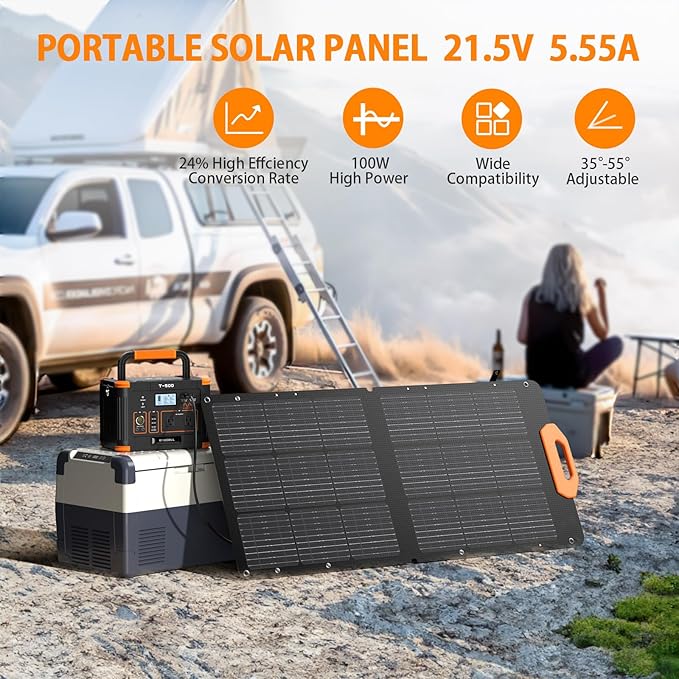 Solar Generator 2200W GRECELL Portable Power Station 1126Wh with Solar Panel 2×100W, LiFePO4 Battery, Solar Generator for Home Use Outdoor RV