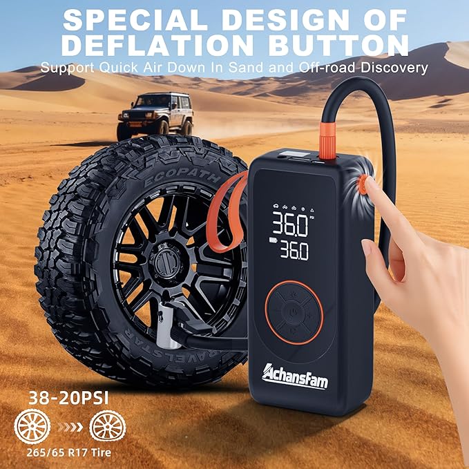P9 Pro Tire Inflator Portable Air Compressor-Air Pump for Car Tires with Digital Pressure Gauge, Dual Power and Auto Shut-Off, 22IN Hose, Cordless Pump for Car, Motorcycle, Bicycle, Balls