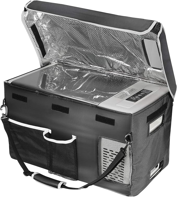 BougeRV 12 Volt Refrigerator With 23 Quart Cover, 12V Car Fridge 23 Quart Portable Freezer Compressor Cooler Compressor Freezer, 12/24V DC 110~240V AC, -8℉~50℉ for Truck RV SUV