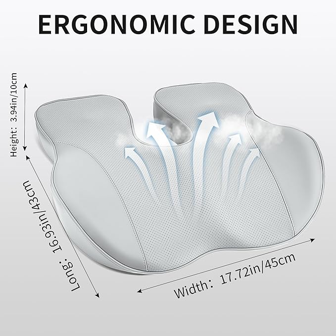 Car Seat Cushions for Driving Memory Foam Office Chair Seat Cushion Sciatica Pain Relief Pillow for Truck SUV