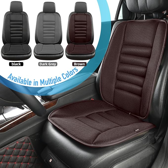 Memory Foam Car Seat Cushion with Lumbar Support Pillow, Memory Foam Driving Pillow for Back-Sciatica Pain Relief, Auto Pad Suitable for Car, Truck, SUV - 4D Mesh Brown
