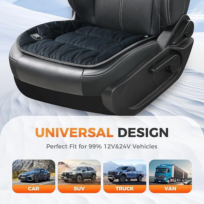 FLORICH Car Seat Cushion Winter Comfortable Seat Cushion for Cars Trucks SUV Van Office Home Wheelchair, Black