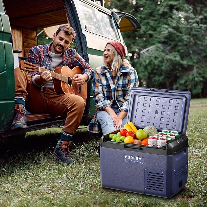 BODEGA 12 volt Car Refrigerator - 26QT(25L) Portable Freezer IPX4 Waterproof Car Fridge Ultra-Quiet Electric Cooler for Truck Van Camping Road Trips Travel 12/24V DC 110~240 Volt AC,-4℉~68℉