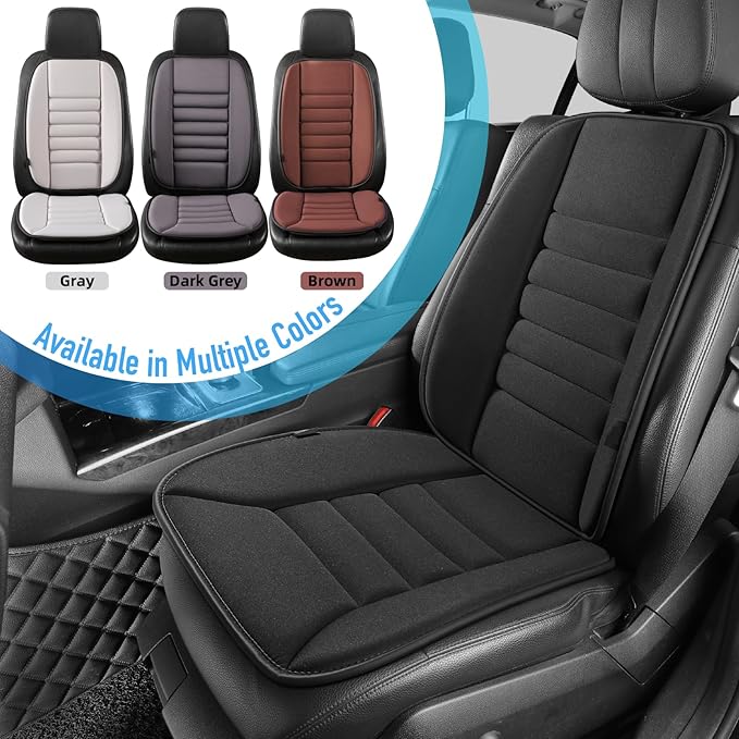 Car Seat Cushion with Back Support Pillow, Comfy Lumbar Support & Seat Cushion, Memory Foam Driving Pillow for Back-Sciatica Pain Relief, Auto Pad Suitable for Car, Truck, SUV - Black