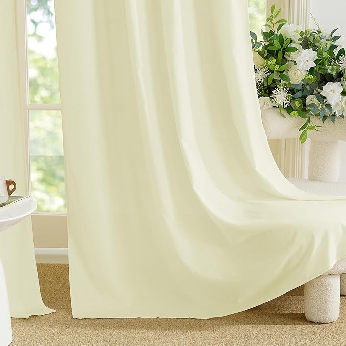 NICETOWN Non-See-Through Privacy Beige Sheer Curtains 72 inches Long 2 Panels, 52" Wide Grommet Window Curtains Drapes for Living Room Bedroom- Home Decoration Light Filtering Elegant Window Drapes