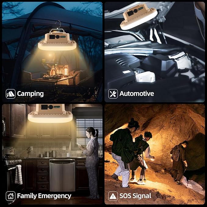 Portable Rechargeable LED Camping Lights for Hanging,Waterproof Outdoor Light,Super Bright Hanging Lanterns for Tents, Canopies, Outdoor