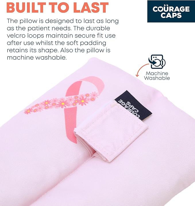 Post Surgery Seatbelt Pillow, Chemo Port Pillow, Cushion Post Surgery for Mastectomy, After Heart Surgery, Hysterectomy Pillow for Car, Breast Cancer Seatbelt Cover - Pink Ribbon