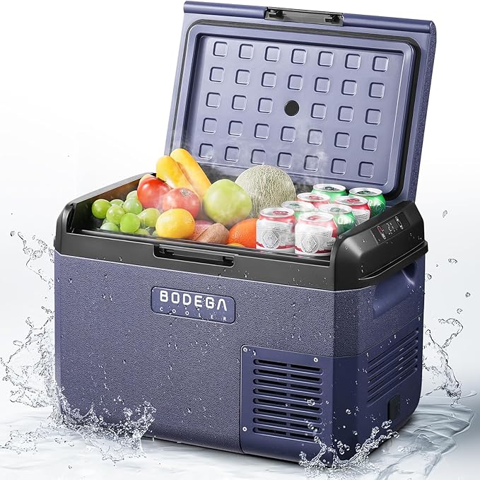 BODEGA 12 volt Car Refrigerator - 26QT(25L) Portable Freezer IPX4 Waterproof Car Fridge Ultra-Quiet Electric Cooler for Truck Van Camping Road Trips Travel 12/24V DC 110~240 Volt AC,-4℉~68℉