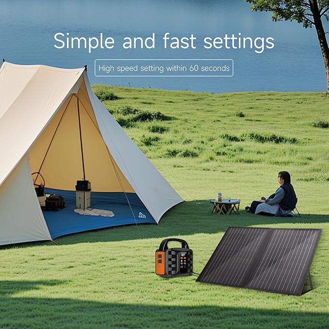 BXST 60W/18V Portable Solar Folding Battery Panel Foldable Portable Outdoor Power Charging Bag with Adjustable Stand Waterproof IP68 Suitable for Various Models of Power Stations Outdoor Camping…