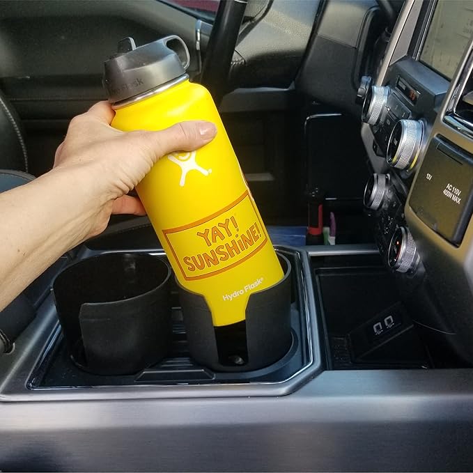 Cup Keeper Plus Car Cup Holder Adapter Expands to Hold Larger Beverage Containers up to 3.7" Diameter- 2 Pack/Fits 32 oz Hydro Flask, Yeti, Nalgene Water Bottles