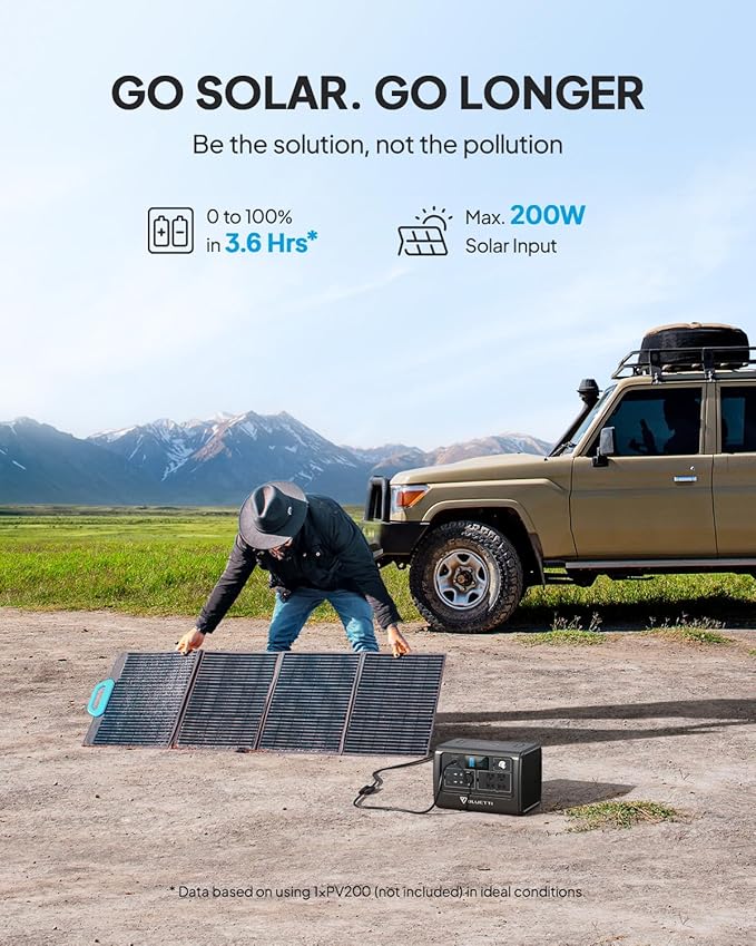 BLUETTI Portable Power Station EB70S, 716Wh LiFePO4 Battery Backup w/ 4 800W AC Outlets (1400W Peak), 100W Type-C, Solar Generator for Road Trip, Off-grid, Power Outage (Solar Panel Optional)