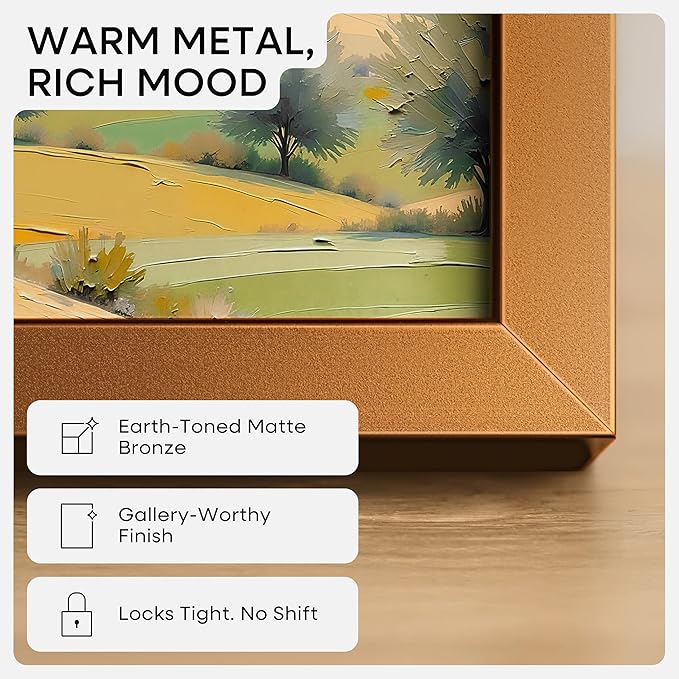 Homeforia 8.5x11 Picture Frame Bronze, High End Metal Brass Frame 8.5 x 11 with Mat 6 by 8 Photo, 11x8.5 Frames Matted to 6x8 Print, 8.5by11 Wall or Tabletop Frames, Tempered Glass, Wall Kit, Set of 3