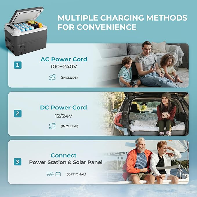 EUHOMY 12 Volt Refrigerator, 17 Quart (15L) Compressor Electric Cooler APP Control, Car Fridge 12/24V DC & 120-240V AC, Car Refrigerator -4℉~68℉, Portable Freezer for RV, Travel, Camping
