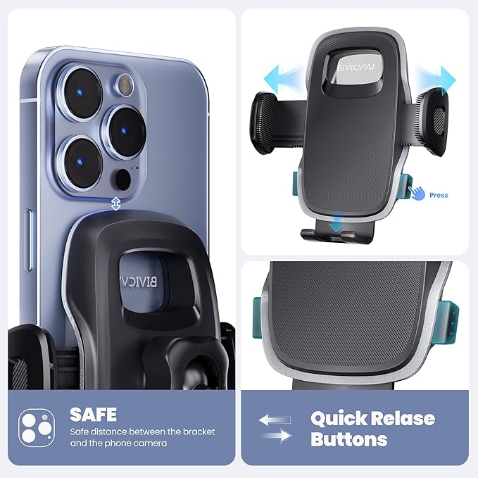Car Phone Holder, Phone Holders for Your Car Dashboard Windshield, 360° Adjustable (4.8-7") Telescopic Arm, Suction Cup Cell Phone Holder for Truck Cradles Universal Car Mount for All Smartphones