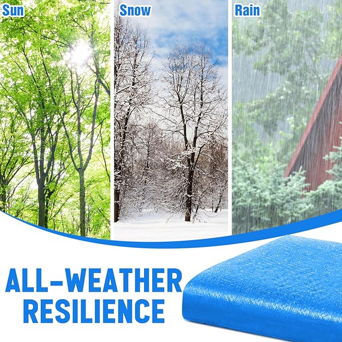 1 Pack 20 x 30 ft 5.5 Mil Large Tarps Heavy Duty Waterproof Tarp Multi Purpose Tent Cover for Home Boats Cars Camping Patio Furniture Roof Emergency Rain Protective Cover, Blue