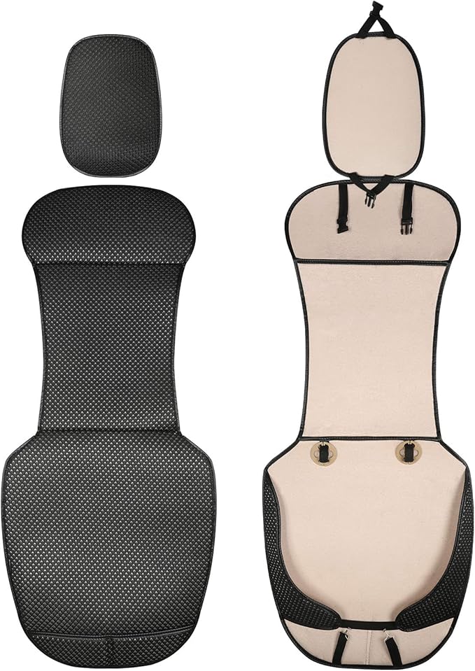 Auto Newer Luxury Breathable Car Seat Cover Fit Four Seasons, Universal Front of Car Seat Cushions, Bottom Seat Covers of Full Wrapped Edge,Universal Fit for 95% Cars,SUV,Pickup(Black,1PCS)