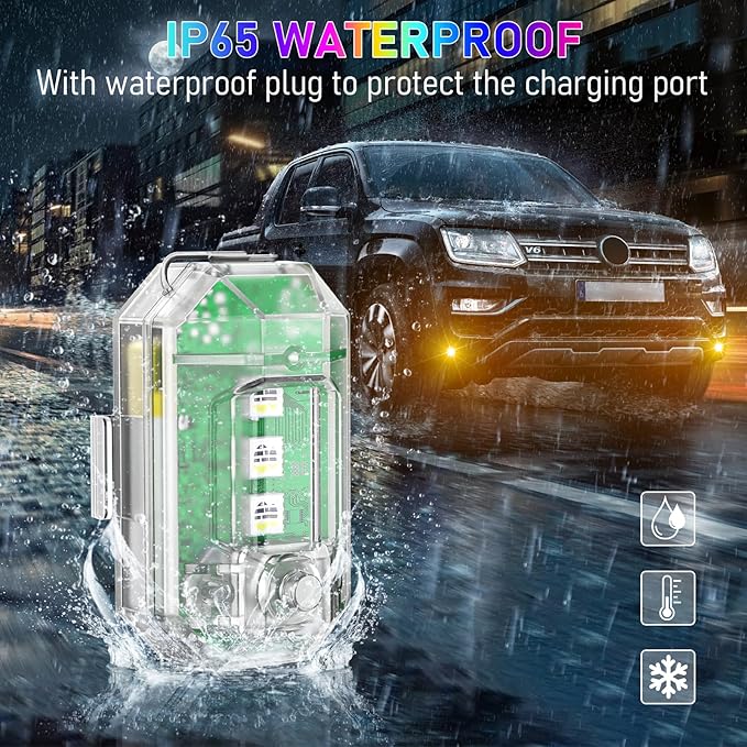 Upgraded Wireless & Rechargeable Anti-Collision LED Lights with Remote Control – Ultra-Bright,Adjustable Lighting for Motorcycle,Bicycles,Drone,e-Scooter,Cars,Safety Light for Enhanced Visibility