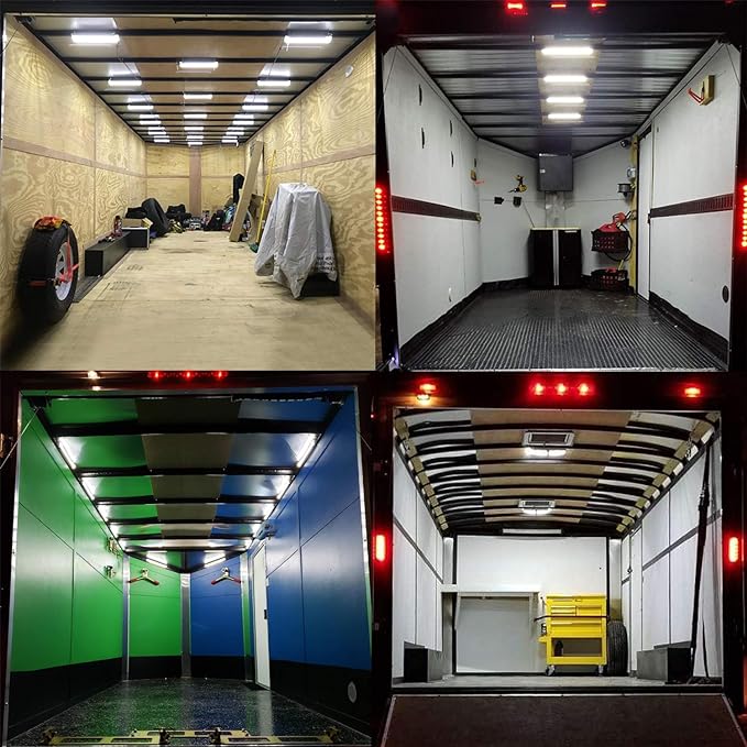 Ampper 12V Van Interior LED Light Bar, 48 LEDs Interior Light with Switch for Car Van RV Cabinet Showcase Indoor Home and More (4 Pcs)