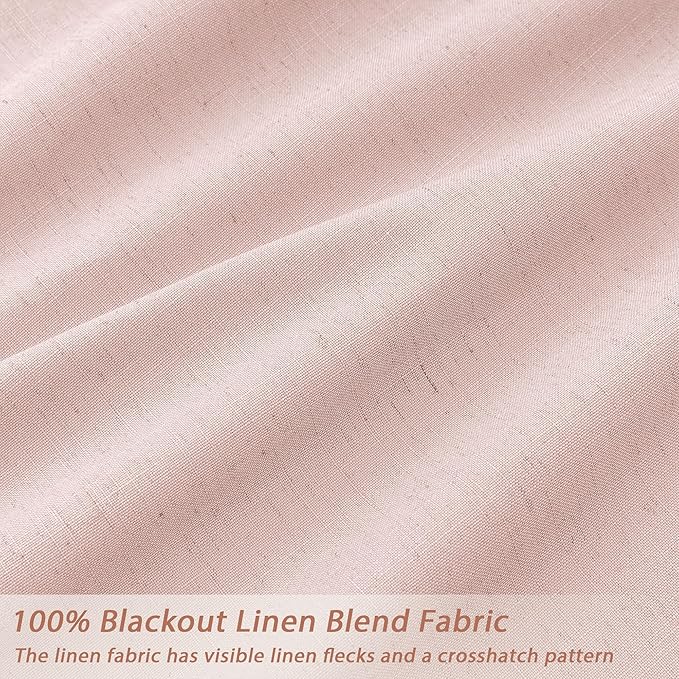 UHITECH 90 Inch Curtains for Living Room Pink Blackout Curtain for Bedroom 2 Panels Set Window Linen Textured Noise Reducing Thermal Insulated Rod Pocket Modern Farmhouse Drapes