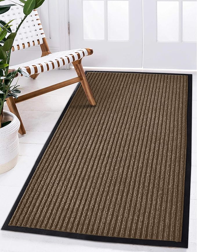 MaxMat® Extra Large Commercial Floor Mat, 3 x 5 Feet Heavy Duty, Waterproof, Low-Profile, Easy to Clean, Rubber Entry Mat (Brown, 3 x 5 Feet)