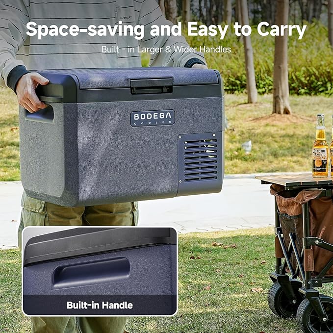 BODEGA 12 volt Car Refrigerator - 26QT(25L) Portable Freezer IPX4 Waterproof Car Fridge Ultra-Quiet Electric Cooler for Truck Van Camping Road Trips Travel 12/24V DC 110~240 Volt AC,-4℉~68℉