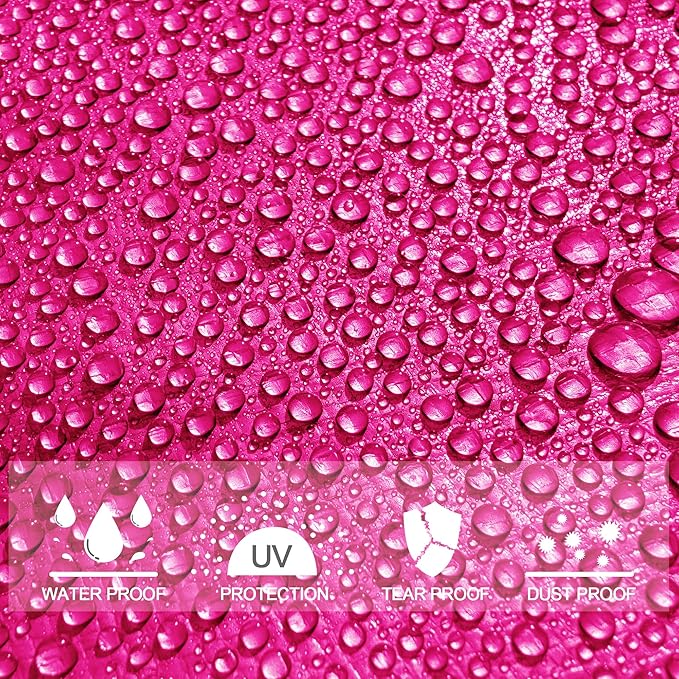 STARPYNG-12 Mil Pink/Silver 12x16 Feet Tarp-Heavy Duty Poly Tarp-Cover,Waterproof, UV Resistant, Weather Resistant, Cover Cars, Boats, Courtyards,Camping