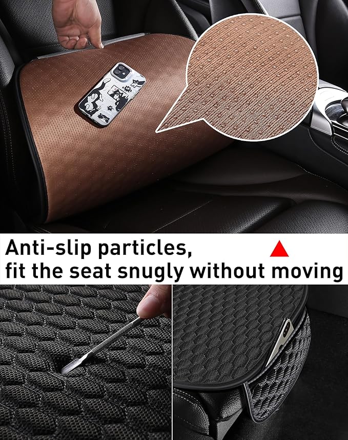 Car Seat Covers Cushion Pad,2PCS Front Bottom Seat Covers for Cars,Super Breathable,Storage Bags,Anti-Slip,Universal Automotive Seat Covers Fit for Most Sedans SUV Pick-up(2Pcs Black)