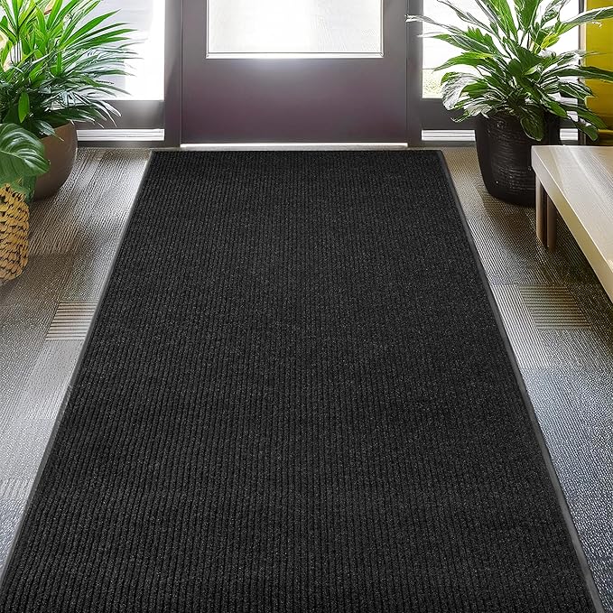 MaxMat® Oversized Industrial Door Mat - Heavy Duty, Waterproof, Low-Profile, Easy to Clean, Rubber Floormat (4 x 6 Feet, Black, MXM-RIB0046BK)