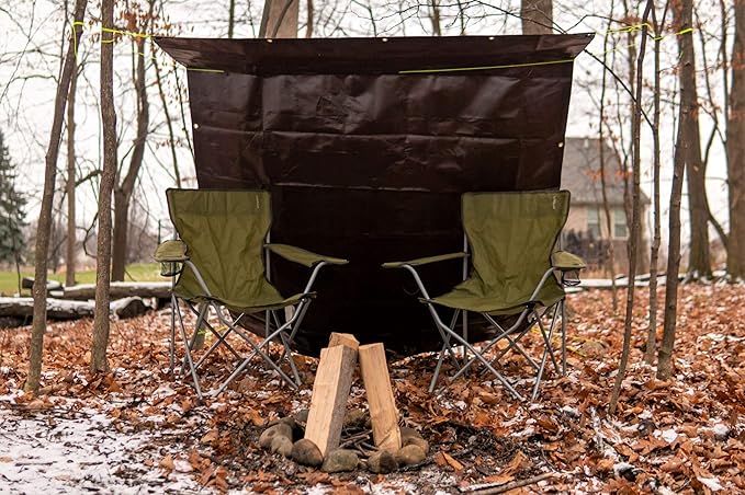 WHITEDUCK Super Heavy Duty Poly Tarp Cover 16 Mil & 10 Mil with Grommets and Reinforced Edges (Brown, White & Silver Black) (Brown- 16 Mil, 6' x 8')
