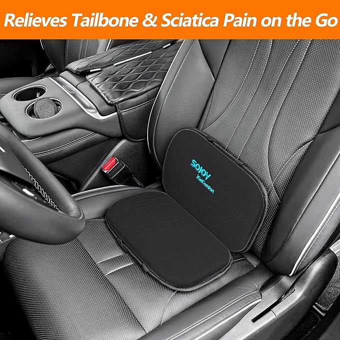 Sojoy iGelComfort 3 in 1 Foldable Gel Seat Cushion Featured with Memory Foam (A Must-Have Travel Cushion! Smart, Easy Travel Cushion) (Size: 18.5“ x 15" x 2")