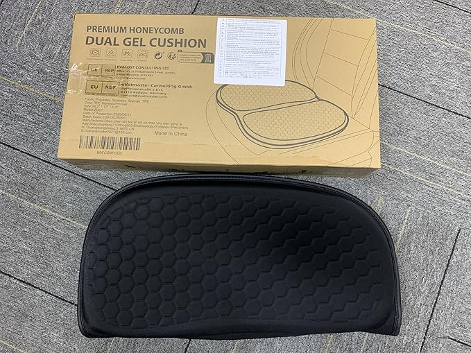 Honeycomb Car Gel Seat Cushion Soft Breathable Maintain a Refreshing Feel Relieve Hip Pressure This Seat Cushion Suitable For All Seasons for Car Office Home Wheelchair Chair Long Sitting Use
