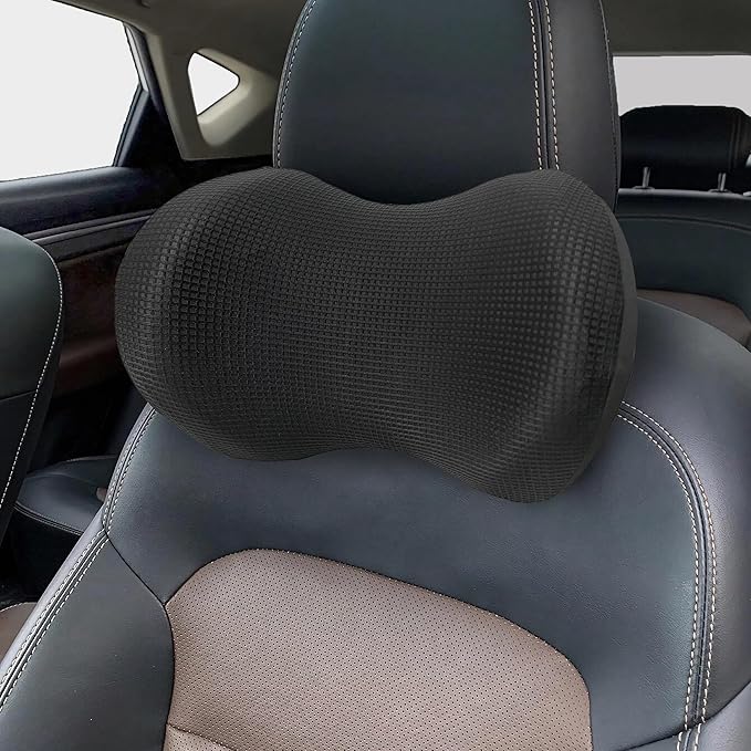 Super Comfy Car Headrest Pillow, Car Pillow for Neck Pain Relief with Adjustable Strap, 100% Memory Foam & Breathable Removable Cover, Ergonomic Design - Softness Travel Car Neck Pillow(Black, 1PC)