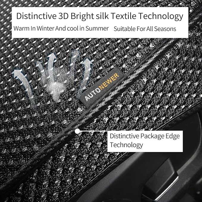 Auto Newer Luxury Breathable Car Seat Cover Fit Four Seasons, Universal Front of Car Seat Cushions, Bottom Seat Covers of Full Wrapped Edge,Universal Fit for 95% Cars,SUV(Black+Grey,2PCS)