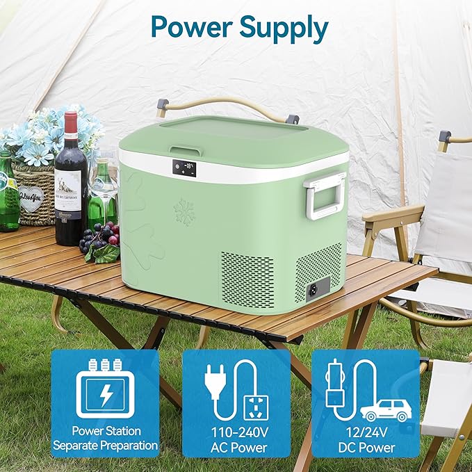 Car Refrigerator Portable 12V Fridge 19 Quart (18 Liter) 12 Volt Freezer Compressor Cooler 12V/24V DC 110~240 V AC for Truck Van RV Camper SUV and Home Use -18℃~+15℃