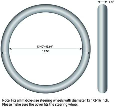 Elantrip Leather Steering Wheel Cover 14 1/2 to 15 inch Universal Padded Soft Grip Breathable for Car Truck SUV Jeep Anti Slip Brown