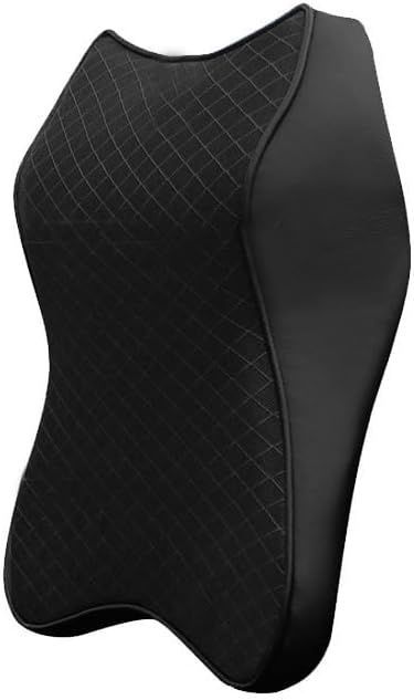 Memory Foam Car Headrest Pillow - Ergonomic Neck Support Cushion for Drivers & Passengers - Breathable Mesh Cover for Long Drives, Travel, Commuting (Black, 1-Pack)