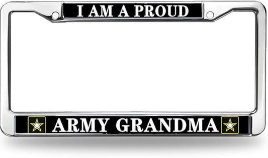 Proud Army Grandma License Plate Frame Custom US Army Support Fade-Resistant License Plate Frame Proud US Army Veteran License Plate Frame for Military