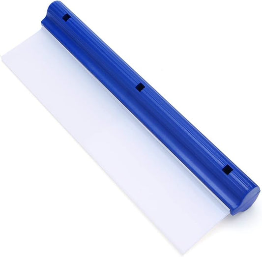 Car Squeegee 12 Inch Flexible T-Bar Water Blade Silicone Squeegee for Car or Home Glass Blue Handle