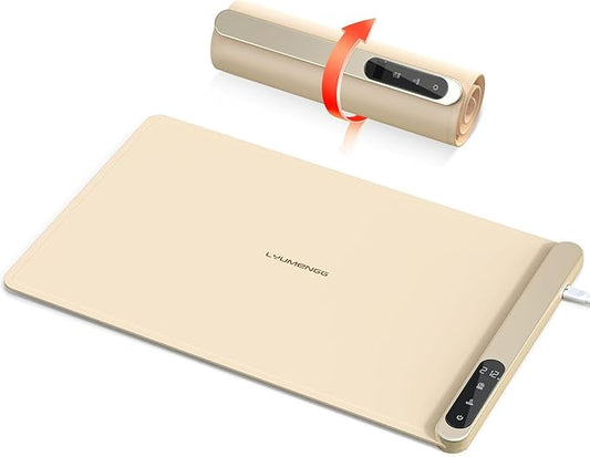 Warming Mat For Food 500W Graphene High-Tech 5s Rapid Food Warming Mat,6-Temp And 6h Timer Food Warmer,Auto Shut Off Chafing Dishes For Buffet,Roll Up Food Warmers For Parties Buffet White