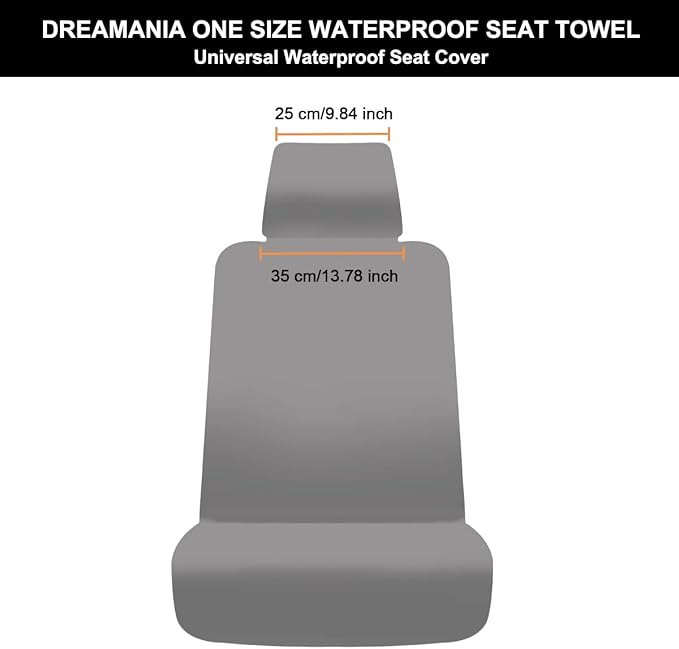 Waterproof Seat Cover, 2pcs Upgraded Sweat Carseat Protector, Perfect for Universal Anti-Slip Car Truck SUV Seat, Ideal for Surfing Yoga Gym Workout, Black
